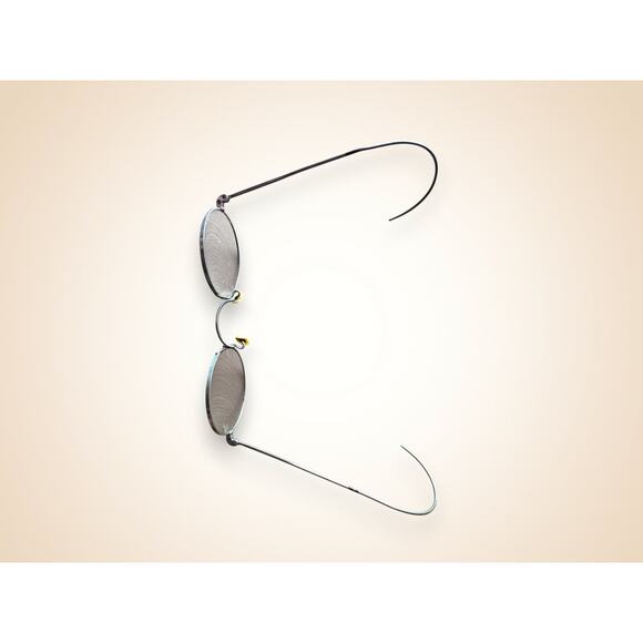 Antique Round Wire-Rim Eyeglasses with Cable Temples and Case – Early 1900s - Picture 3 of 12